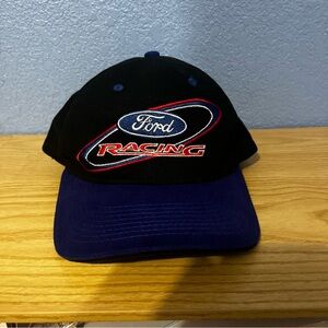 Vintage NASCAR Ford Racing Black and Blue Cap‎